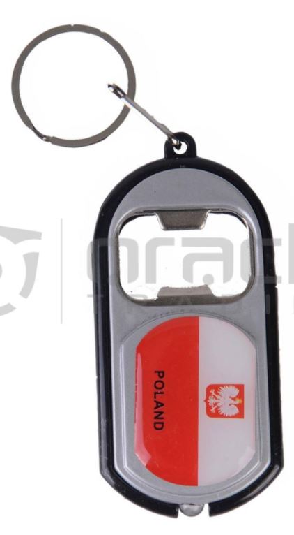 Poland Flashlight Bottle Opener Keychain